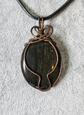 Gold Sheen Obsidian Wire Wrapped Pendant