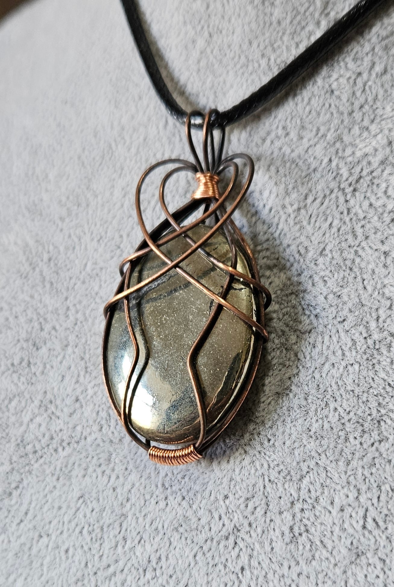 Wire Wrapped Pyrite Pendant