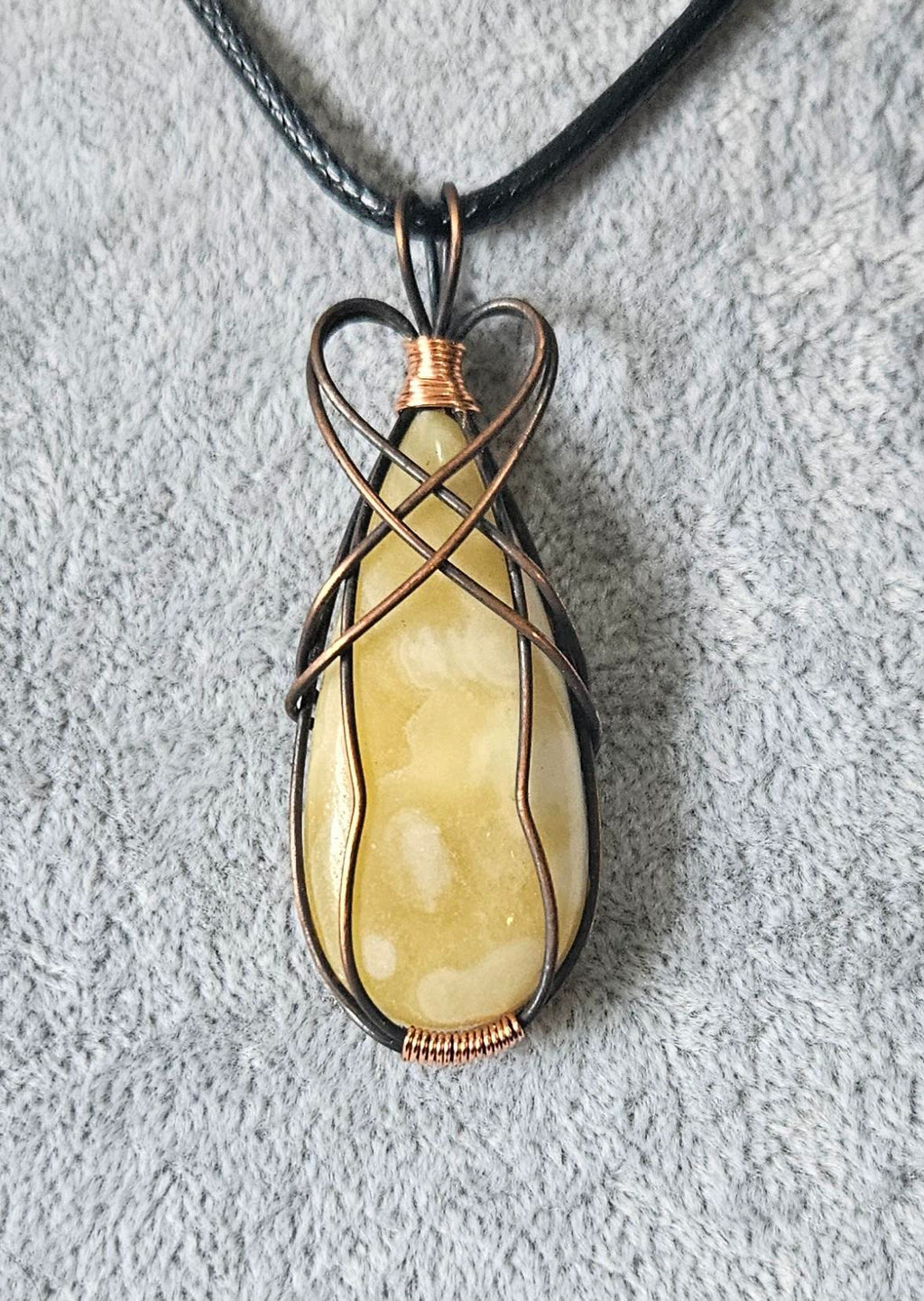Lovely Yellow Calcite Wire Wrapped Pendant