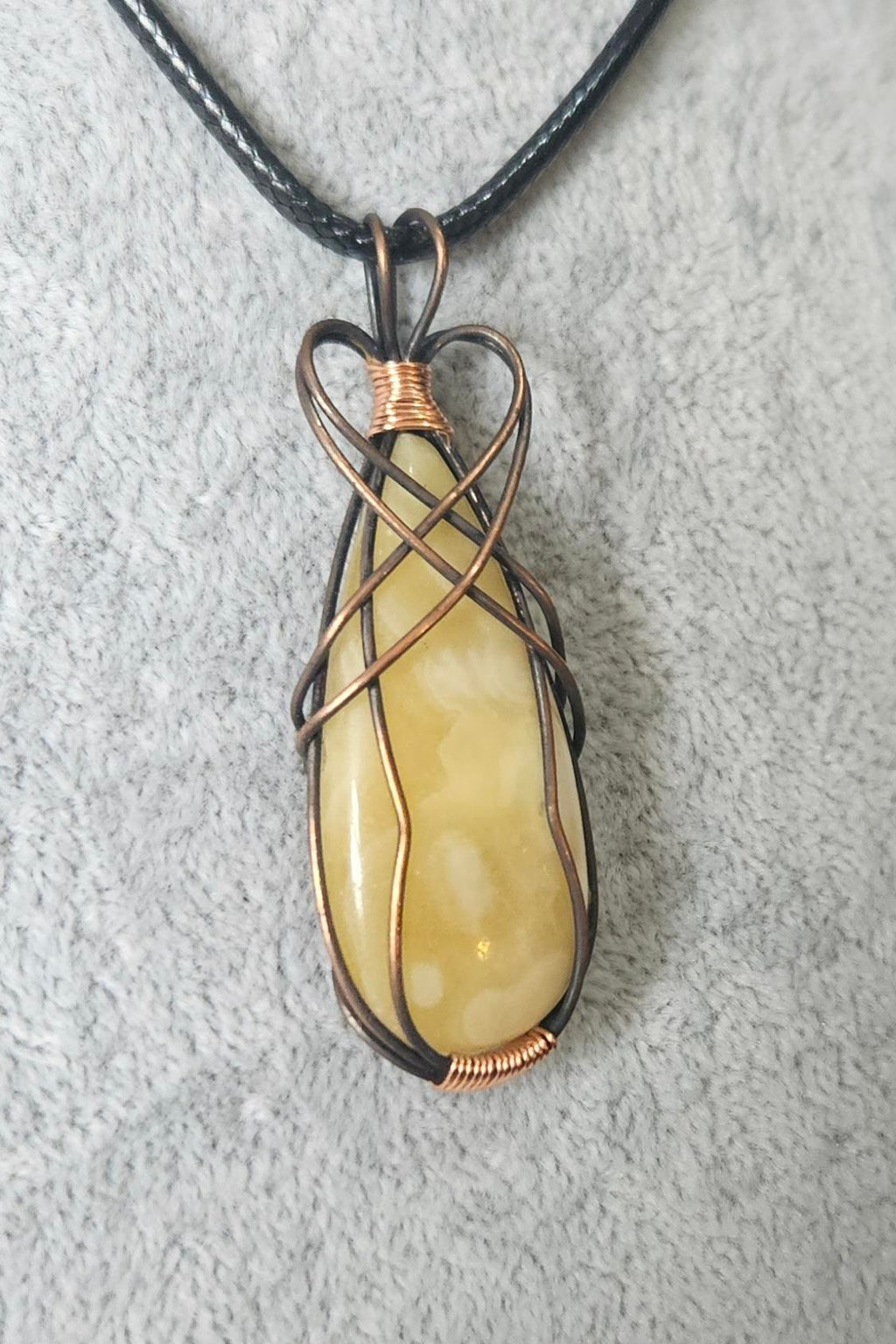 Lovely Yellow Calcite Wire Wrapped Pendant