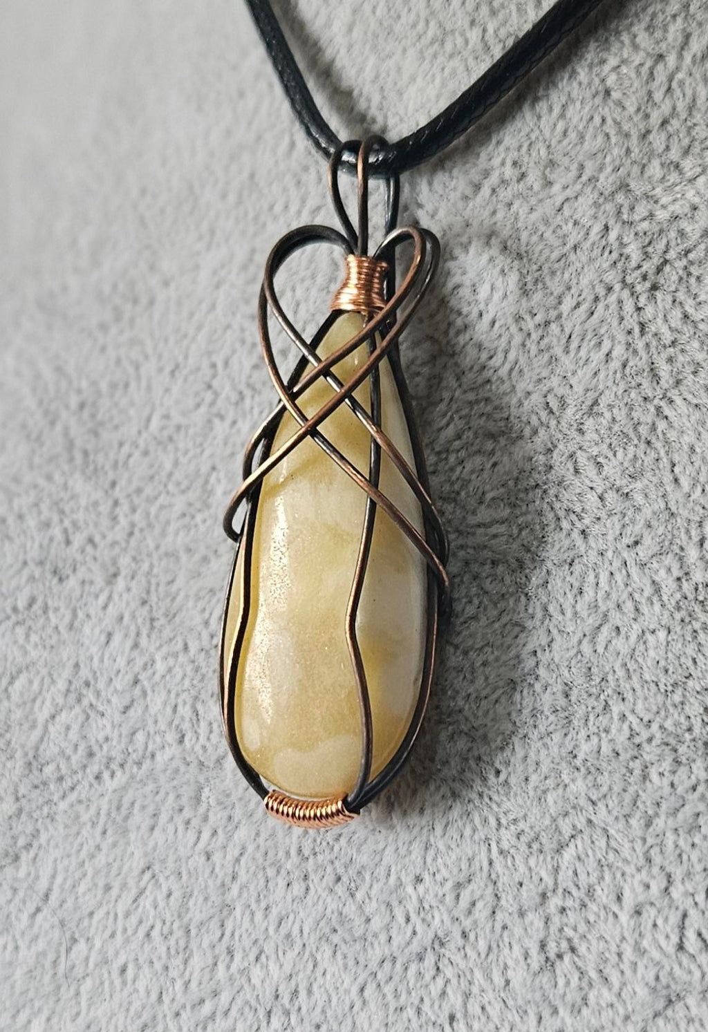 Lovely Yellow Calcite Wire Wrapped Pendant